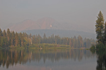 Chaos Crags through forest fire smoke