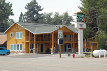 Antlers Motel from across Highway 36